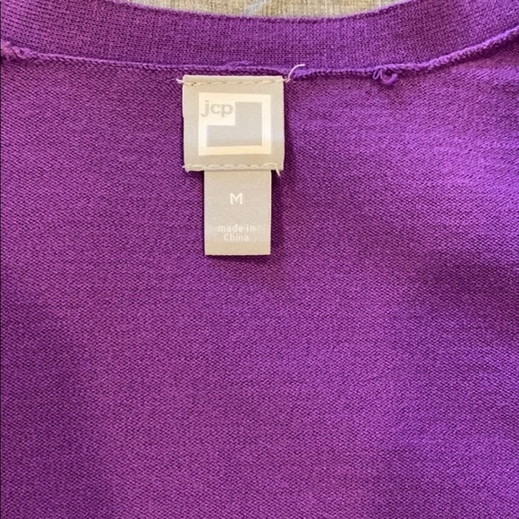 JCP Classic Button Close Purple Cardigan Sweater EUC - Picture 6 of 6